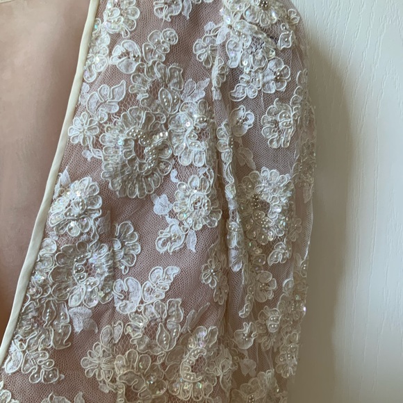 VINTAGE SAKS FRANK MASANDREA DIAMOND COLLECTION WEDDING GOWN WITH TIARA VEIL - Picture 13 of 16